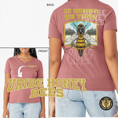 PRESALE! Women's Triblend V-Neck Relaxed T-Shirt | Uribe Honey Bees