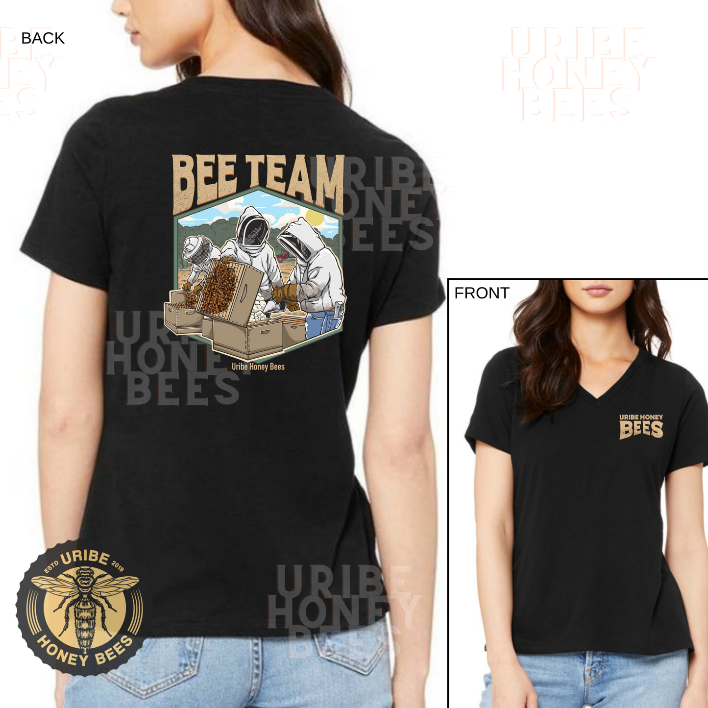 PRESALE! Women's Triblend V-Neck Relaxed T-Shirt | Uribe Honey Bees