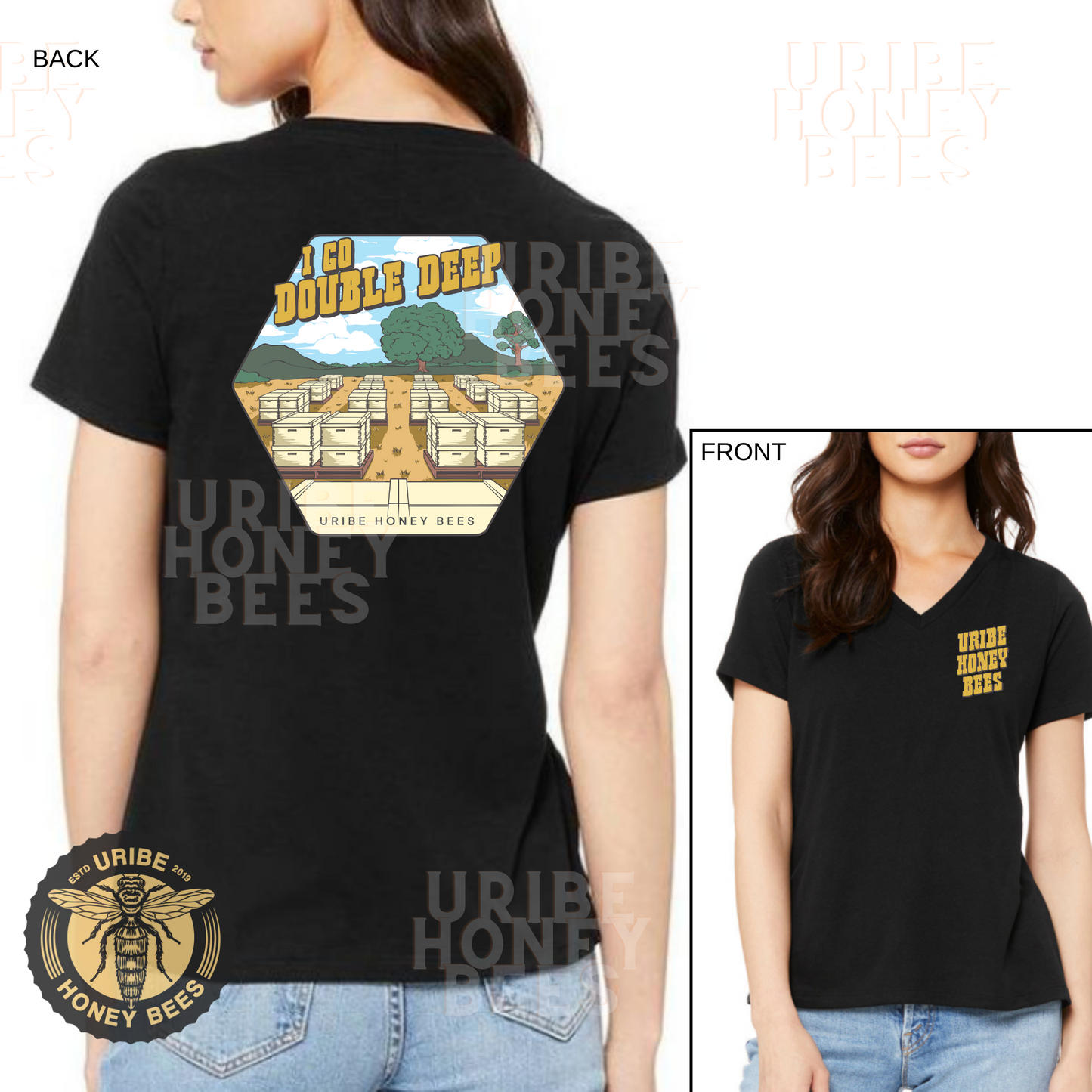 PRESALE! Women's Triblend V-Neck Relaxed T-Shirt | Uribe Honey Bees