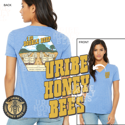 PRESALE! Women's Triblend V-Neck Relaxed T-Shirt | Uribe Honey Bees