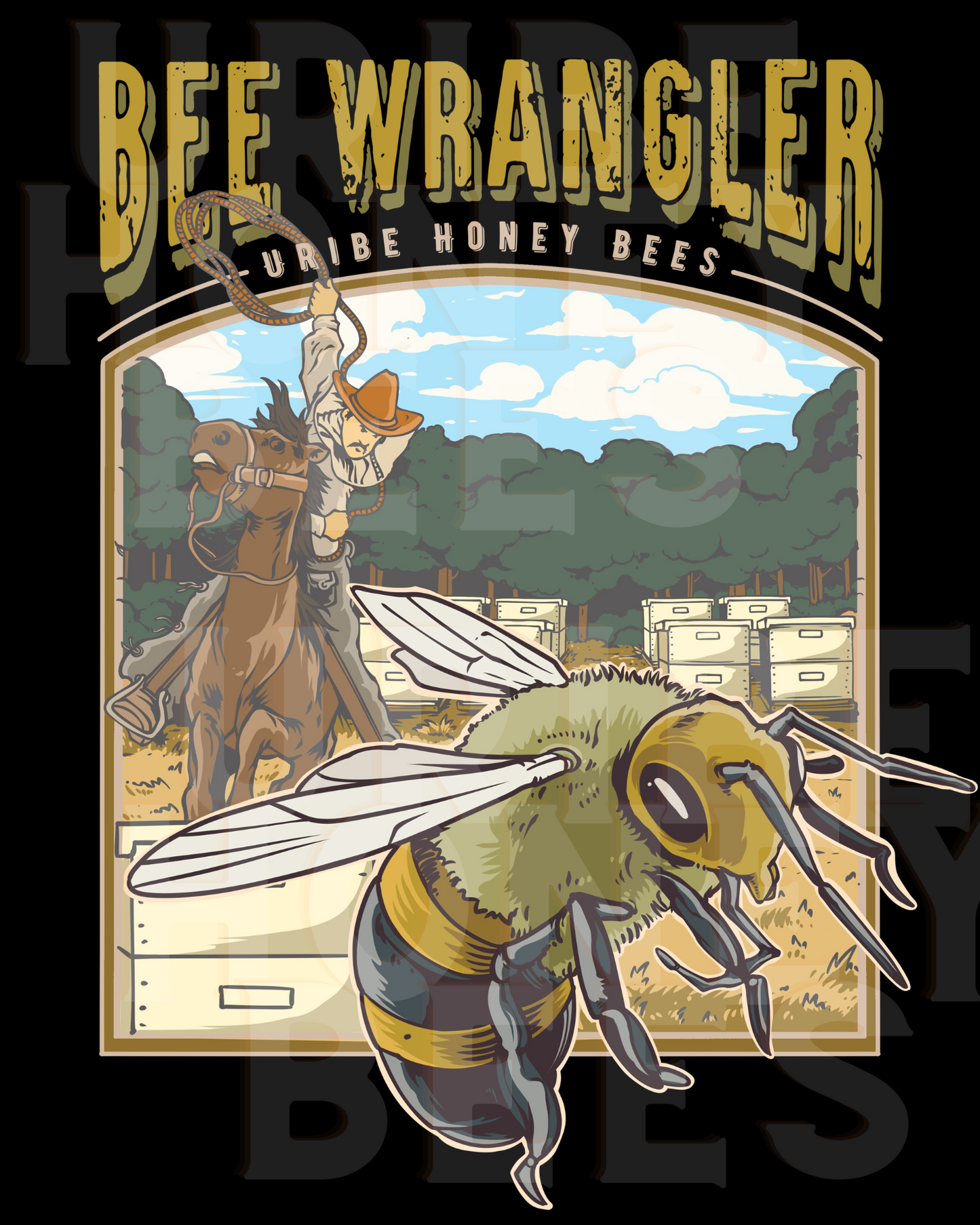 PRESALE! Iconic Bee Wrangler Hooded Sweatshirt | Uribe Honey Bees