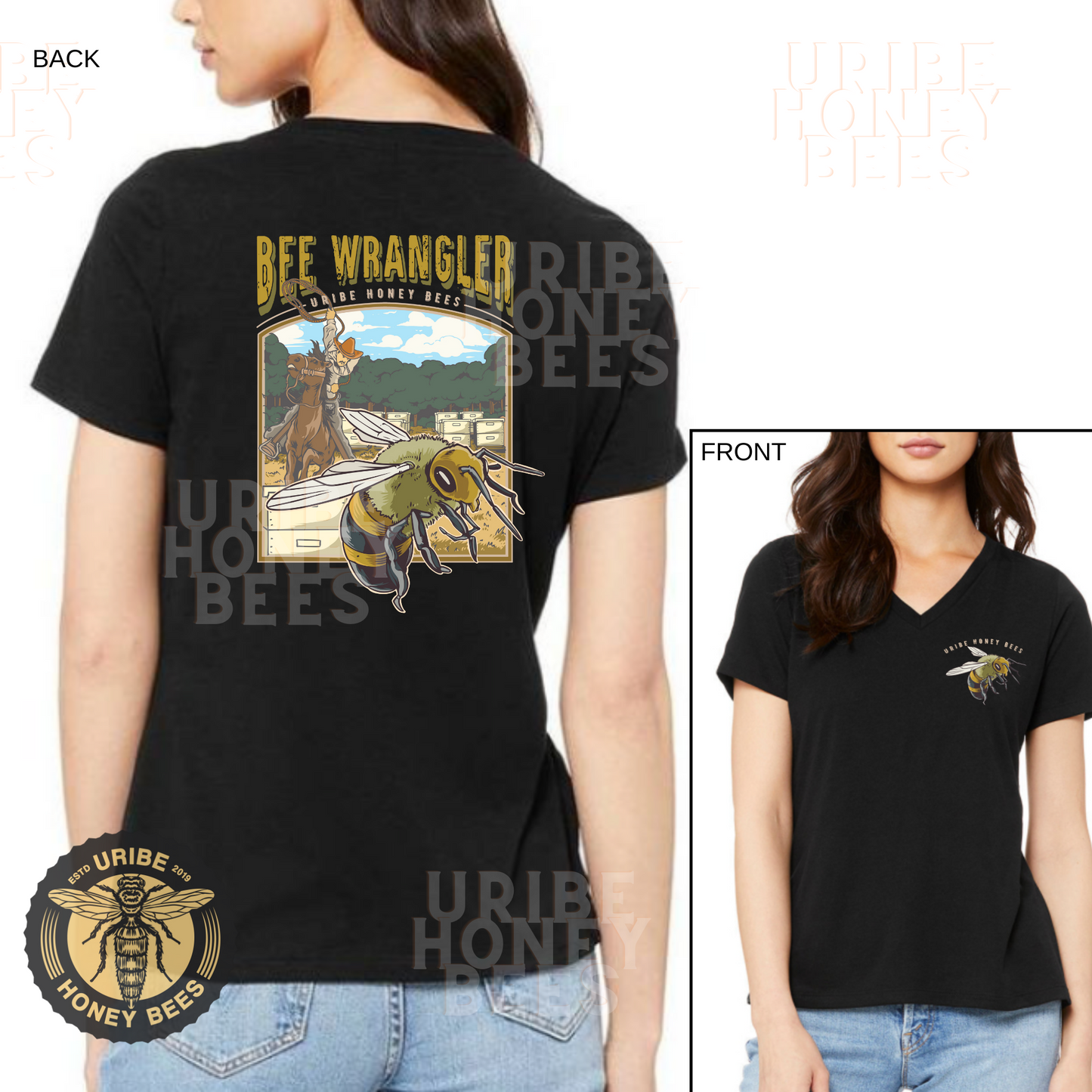 PRESALE! Women's Triblend V-Neck Relaxed T-Shirt | Uribe Honey Bees