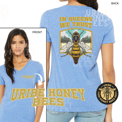 PRESALE! Women's Triblend V-Neck Relaxed T-Shirt | Uribe Honey Bees