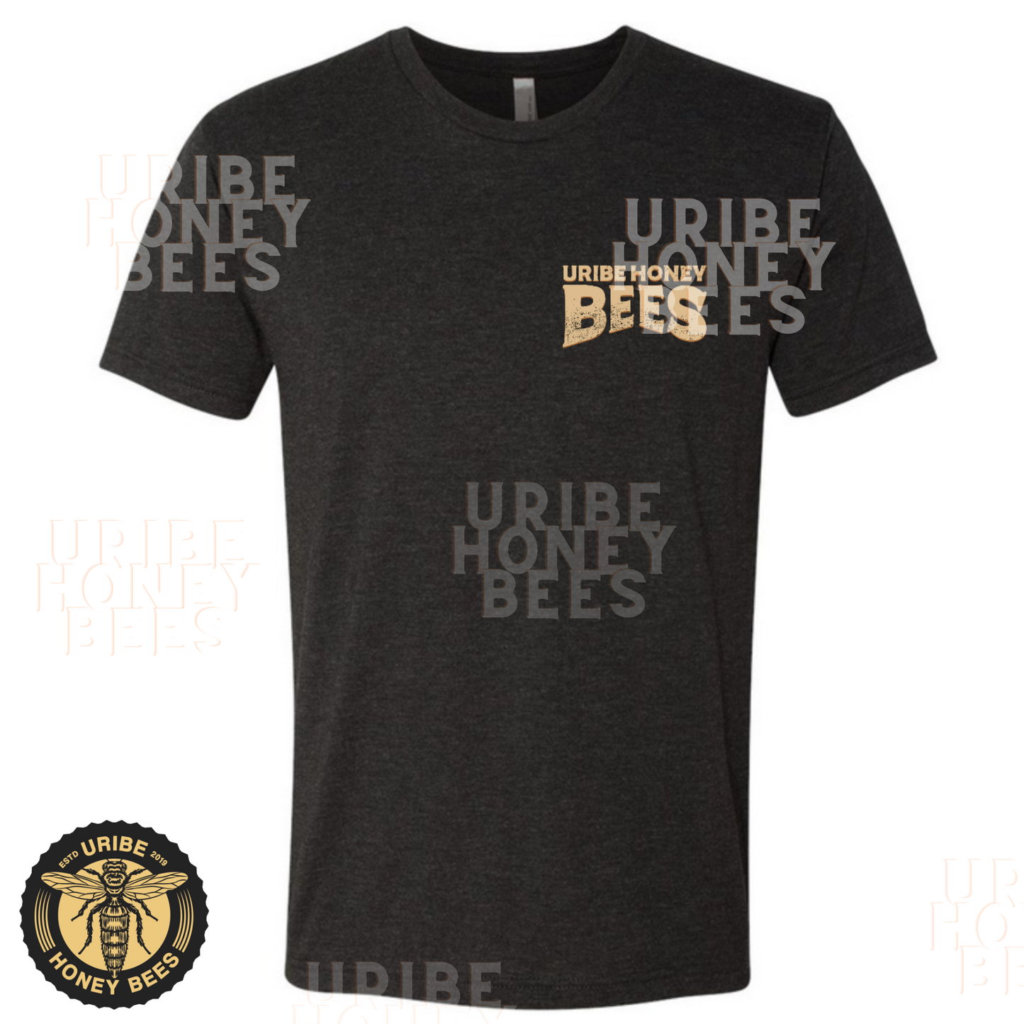 PRESALE! Bee Team | Men's Tri-blend Crewneck T-Shirt | Uribe Honey Bees