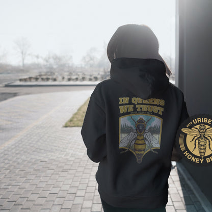 PRESALE! In Queens We Trust - Trendy Beekeeper Hoodie | Uribe Honey Bees