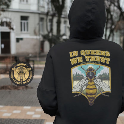 PRESALE! In Queens We Trust - Trendy Beekeeper Hoodie | Uribe Honey Bees