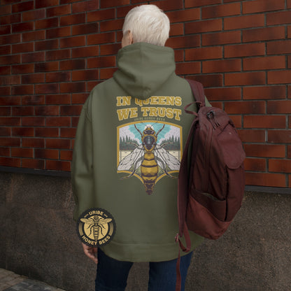 PRESALE! In Queens We Trust - Trendy Beekeeper Hoodie | Uribe Honey Bees