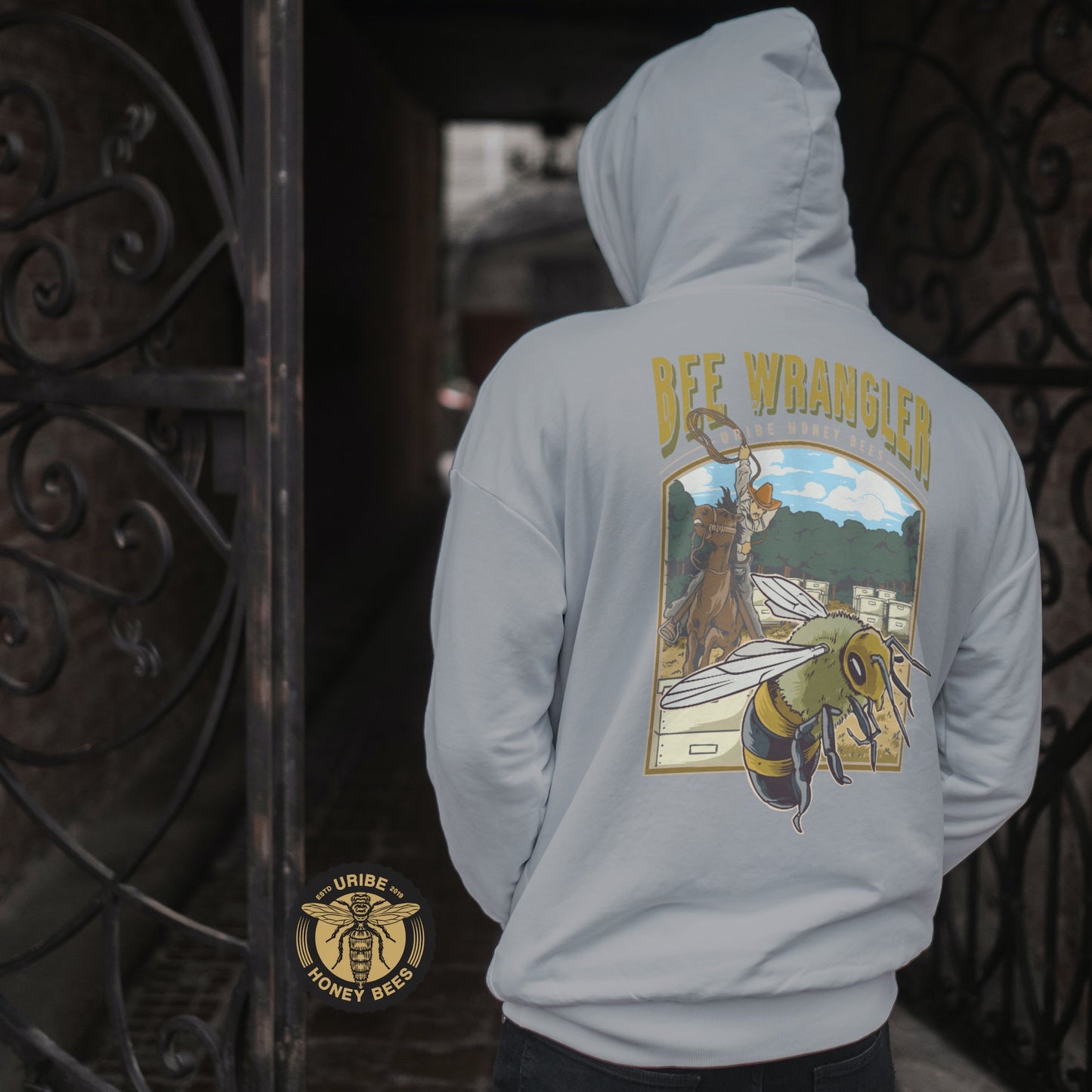 PRESALE! Iconic Bee Wrangler Hooded Sweatshirt | Uribe Honey Bees