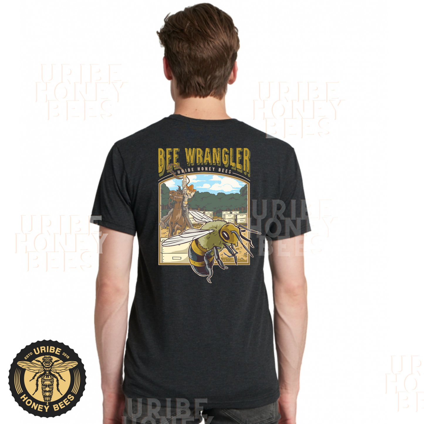 PRESALE! Bee Wrangler Men's Triblend Crewneck T-Shirt | Uribe Honey Bees