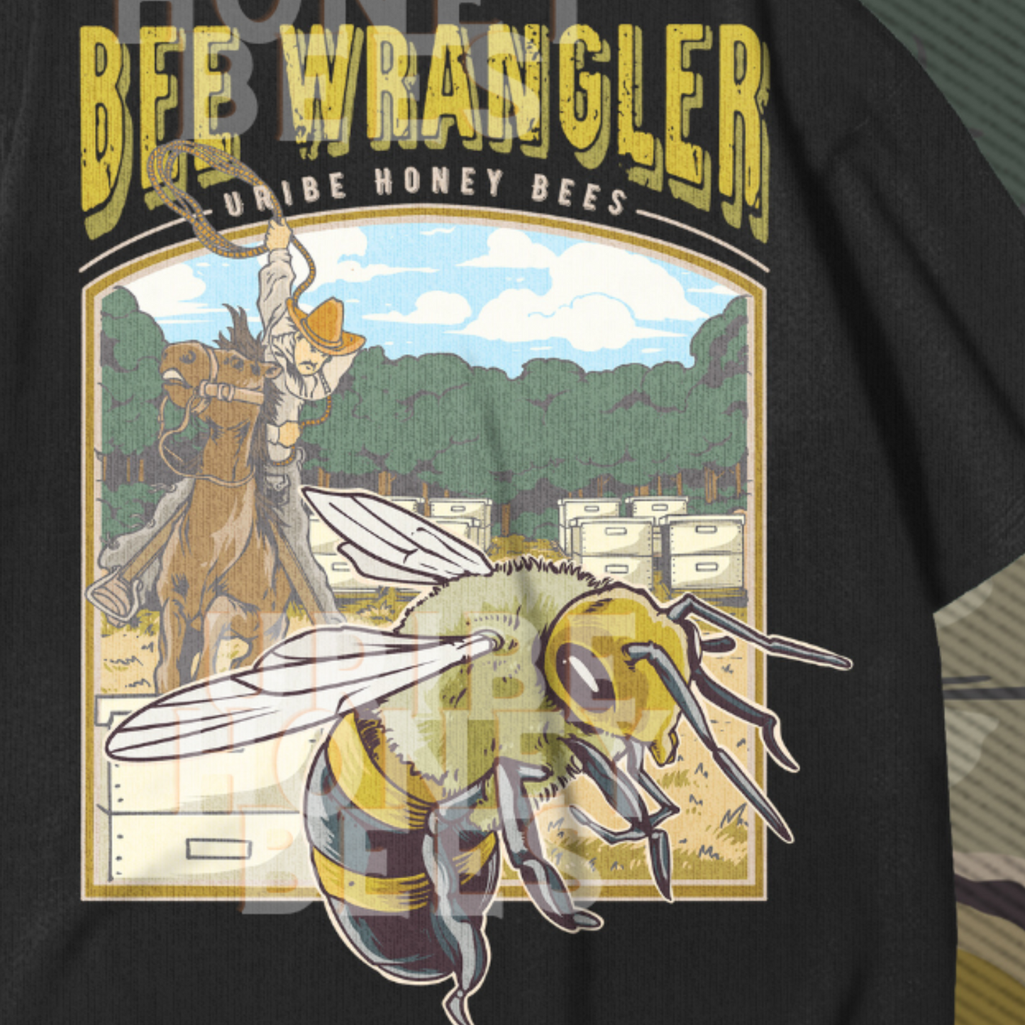 PRESALE! Bee Wrangler Men's Triblend Crewneck T-Shirt | Uribe Honey Bees